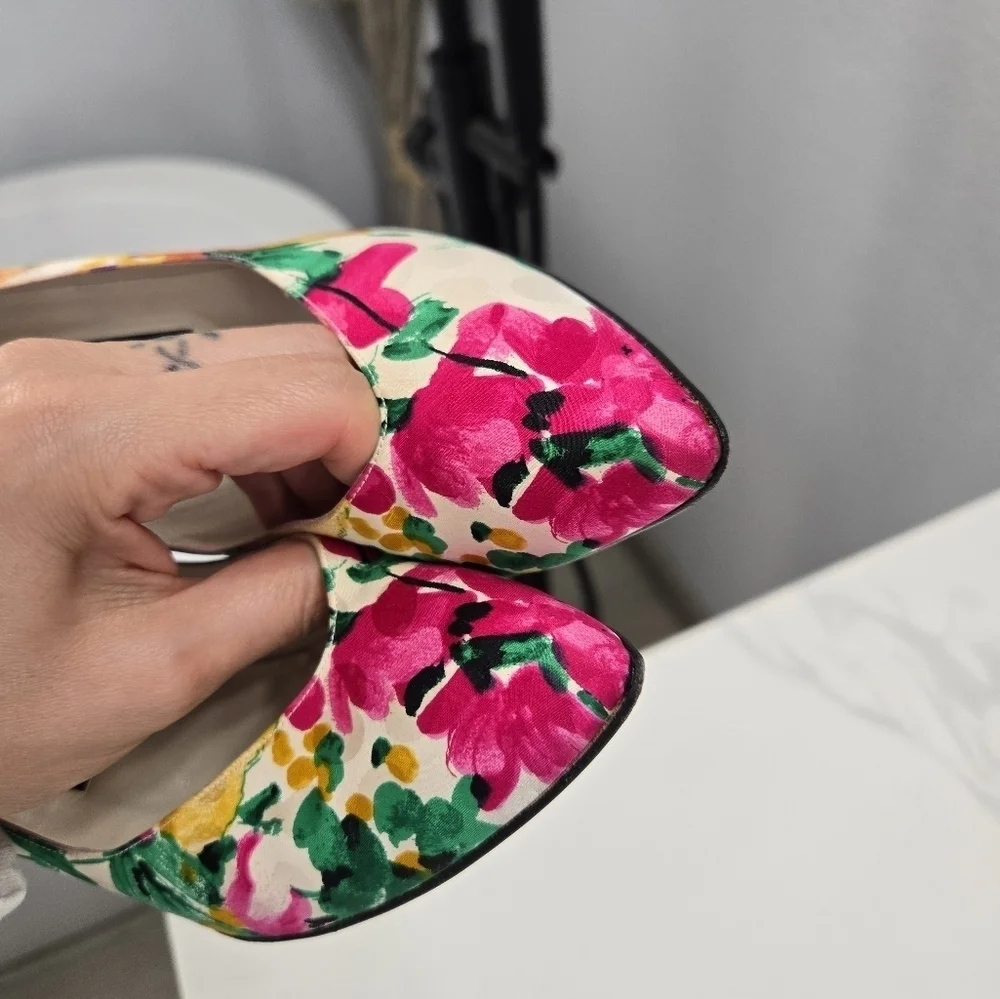 Vintage Stuart Weitzman for Mr. Seymour Floral Watercolor Heels
